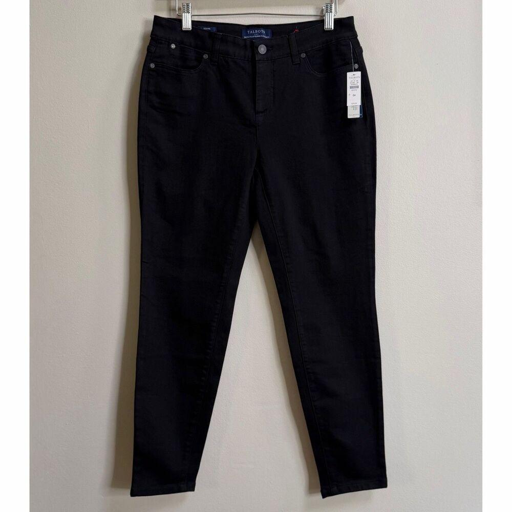 Talbots Black Simply Stay Flattering 5-Pocket Mid Rise Ankle Jegging 8 Petite